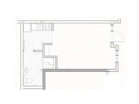a floor plan of a small home with a staircase